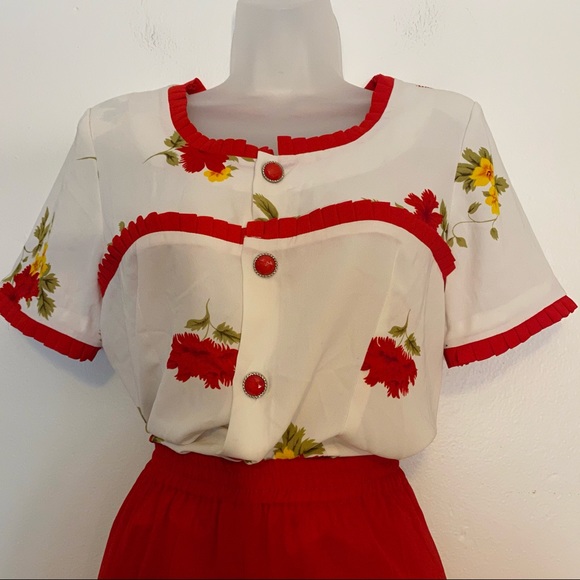 Vintage 80’s handmade 2 piece blouse and pants set - Picture 8 of 9